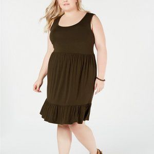 𝅺STYLE & Co Plus Size Ruffle-Hem Sleeveless Dress
